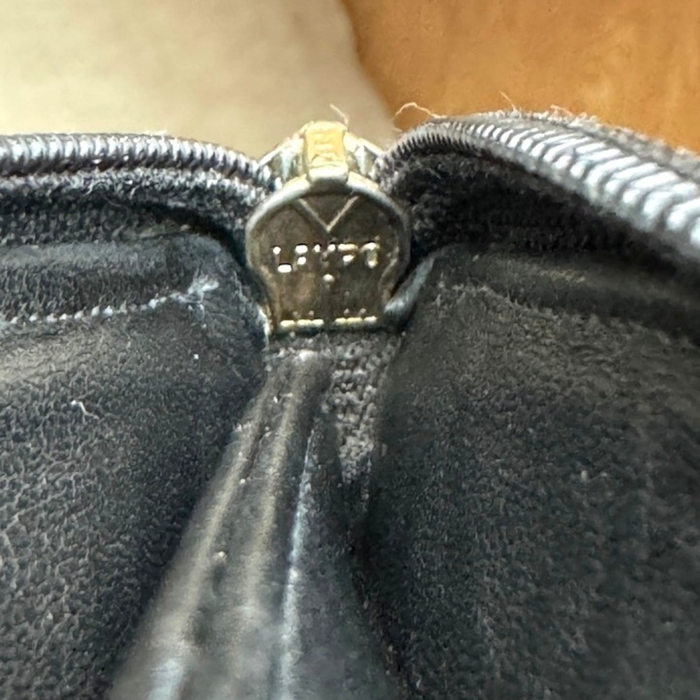 Vintage CHANEL Black Caviar Leather Zip Around Wallet‎ Coin Card Holder Pouch - Picture 7 of 8